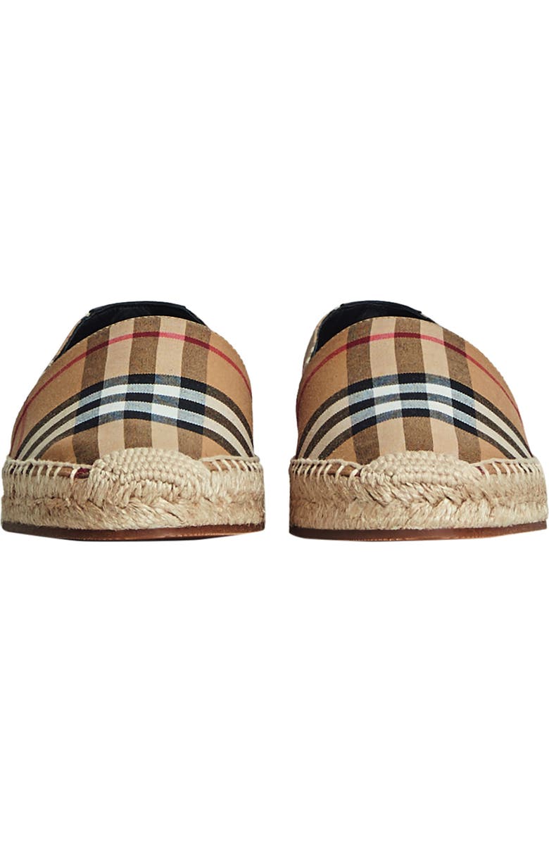 Burberry Hodgeson Check Print Espadrille Flat, Alternate, color,