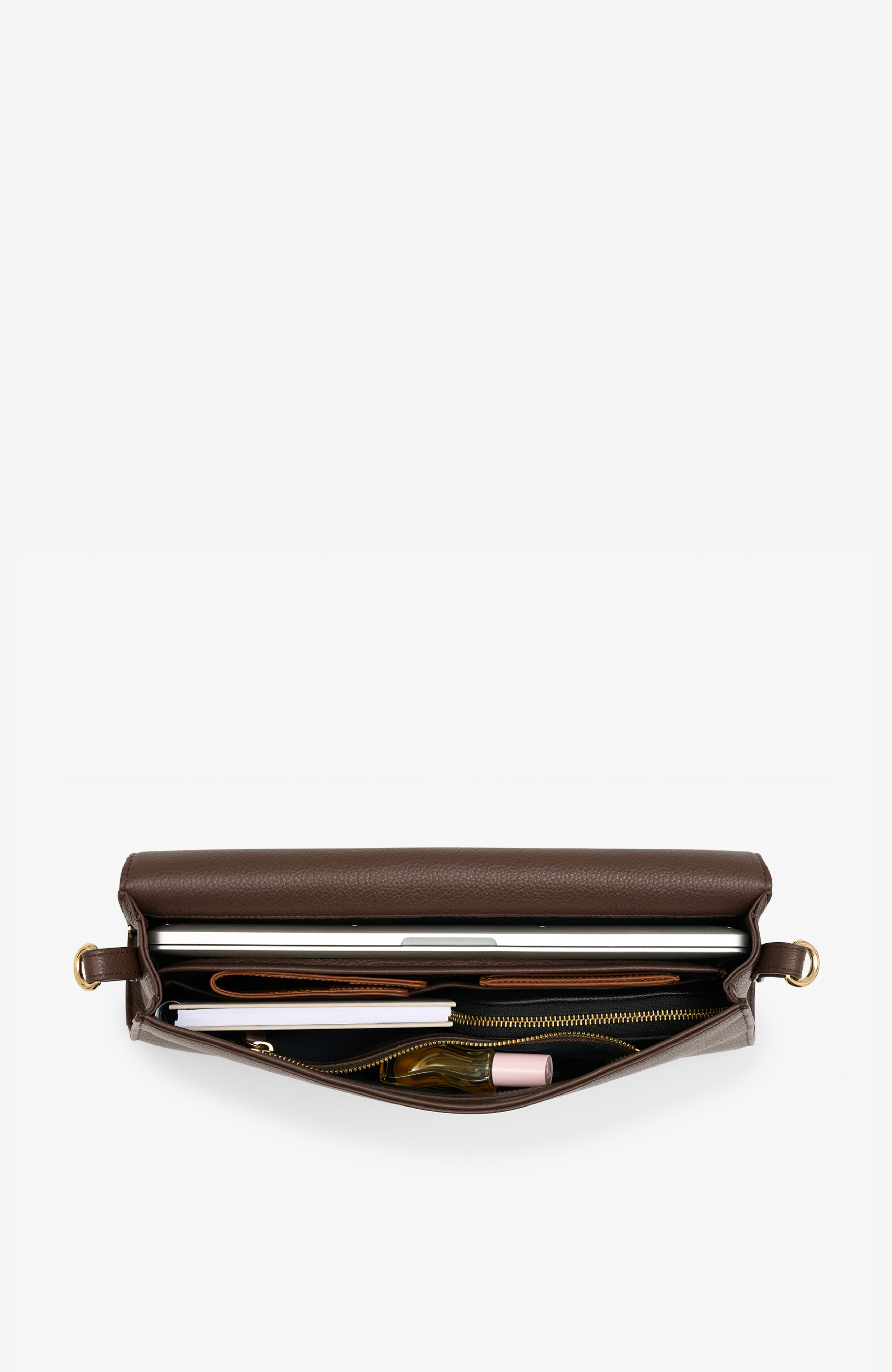 BY BANOO Classic Slim Briefcase, Alternate, color, Mocha/Gold