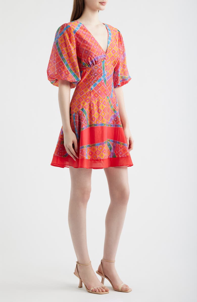 CIEBON Selene Geometric Print Fit & Flare Dress, Alternate, color, Red Multi