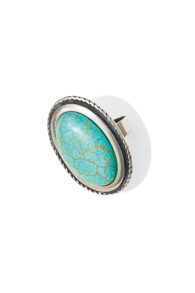 Oval Reconstituted Turquoise Ring, Alternate, color, TURQUOISE