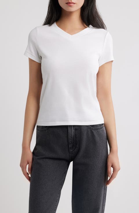 Shrunken V-Neck Tee