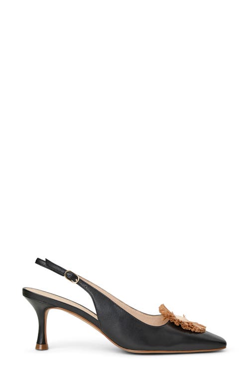 Shop Jack Rogers Brynn Raffia Flower Slingback Pump In Black/natural
