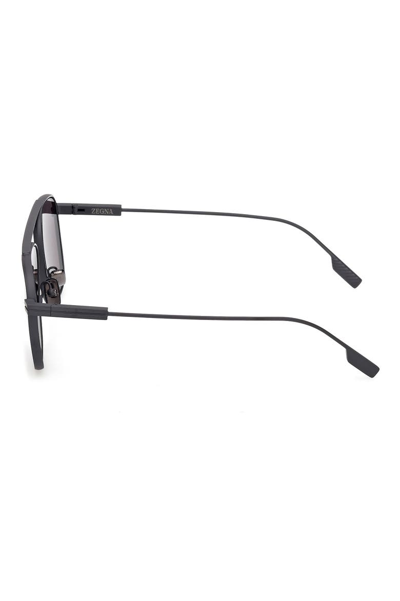 57mm Geometric Sunglasses, Alternate, color, MATTE DARK BLUE METAL