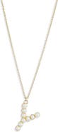 MESHMERISE Imitation Pearl Initial Pendant Necklace