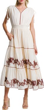 CIEBON Lumi Embroidered Midi Sundress