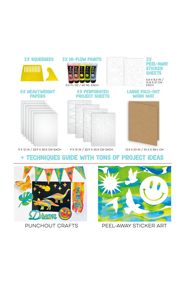 BRIGHT STRIPES Squeegee Art Kit, Alternate, color, Multi