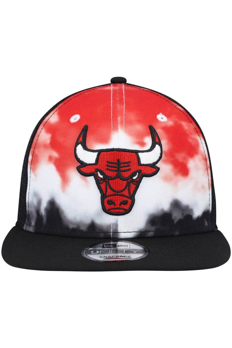 Men's New Era Black Chicago Bulls Hazy Trucker 9FIFTY Snapback Hat, Alternate, color, Black