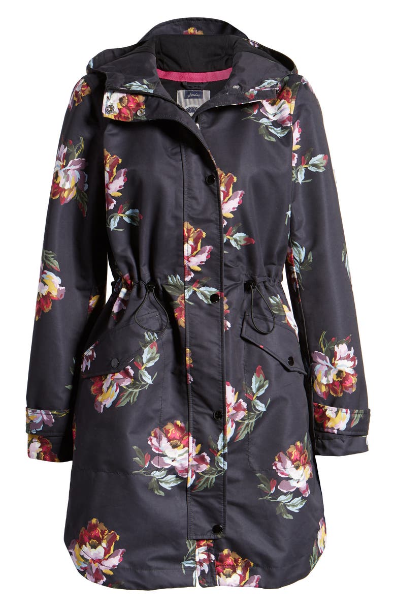 Joules Loxley Floral Print Hooded Jacket, Alternate, color,