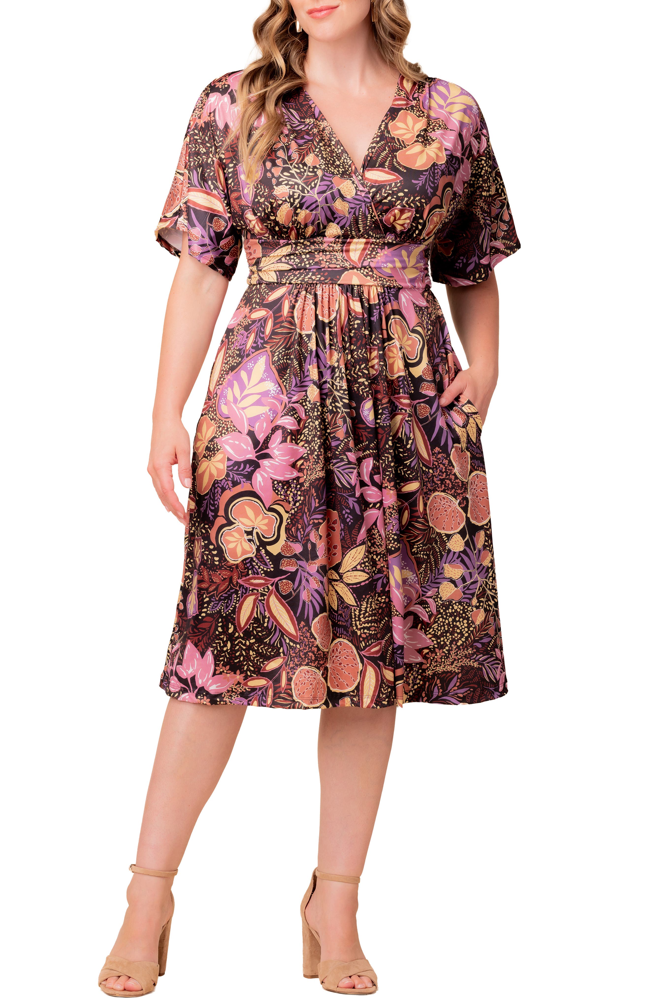 Kiyonna Gia Floral Midi Dress