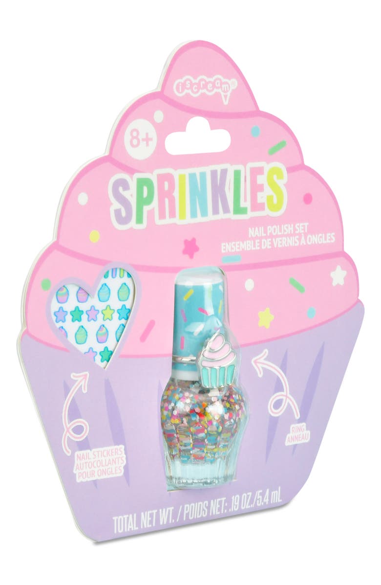 Iscream Sprinkles Nail Polish, Stickers & Ring Set, Alternate, color, Multi