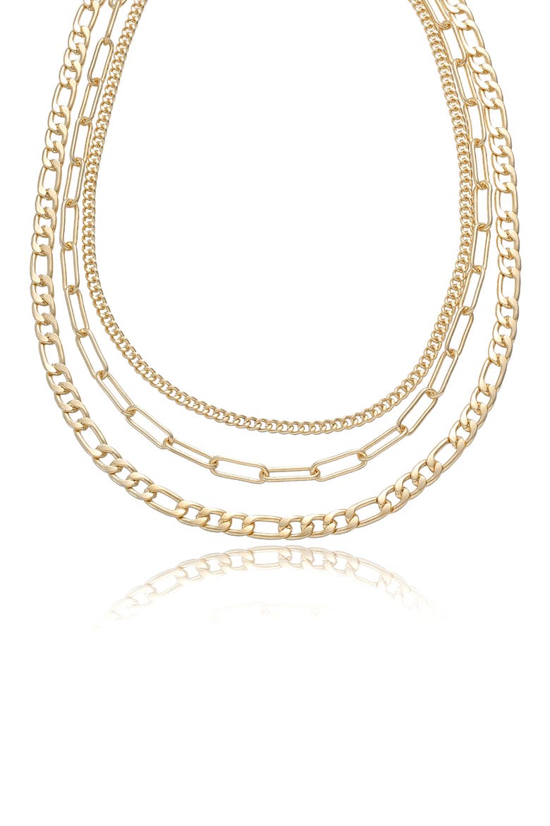 Chain Up Layered Necklace, Main, color, GOLD