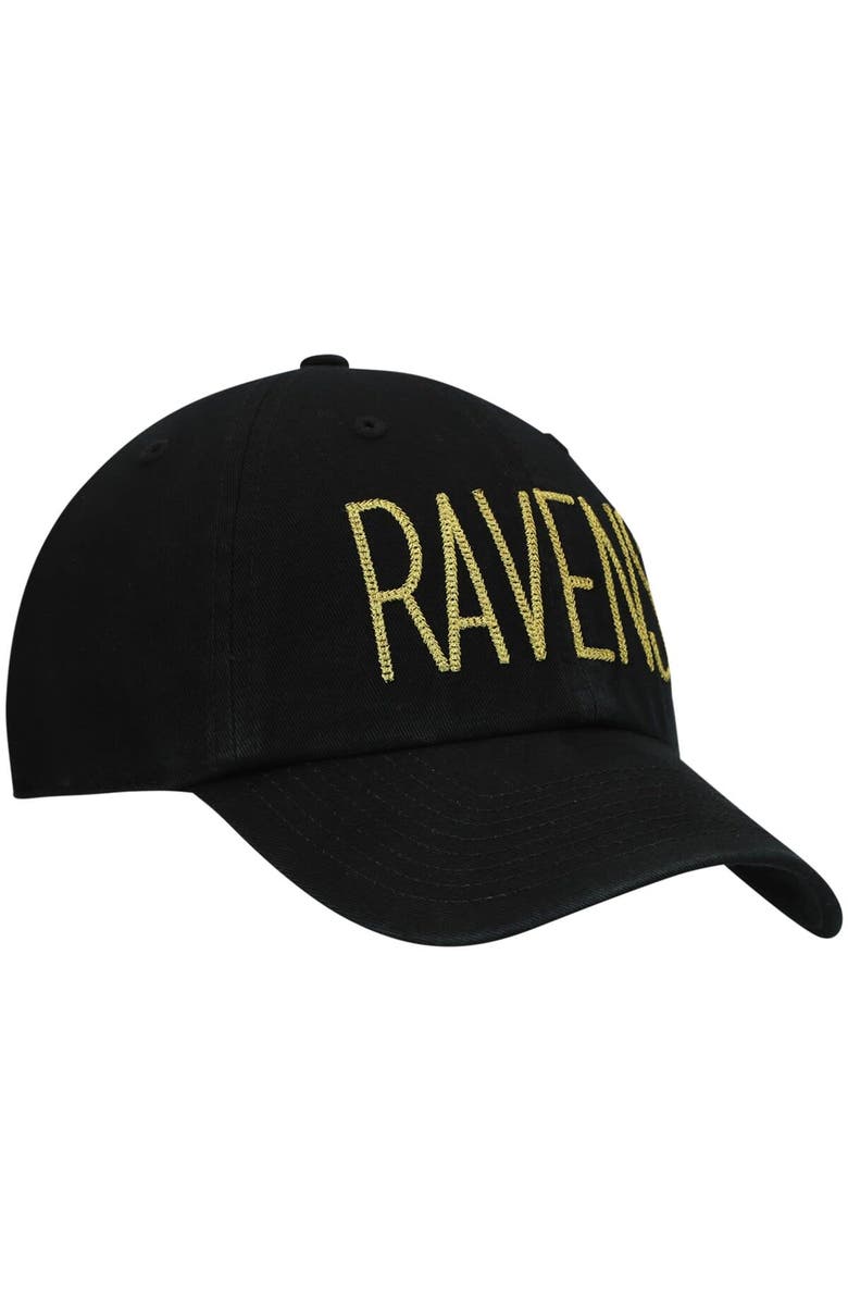 '47 Women's '47 Black Baltimore Ravens Shimmer Text Clean Up Adjustable Hat, Alternate, color,