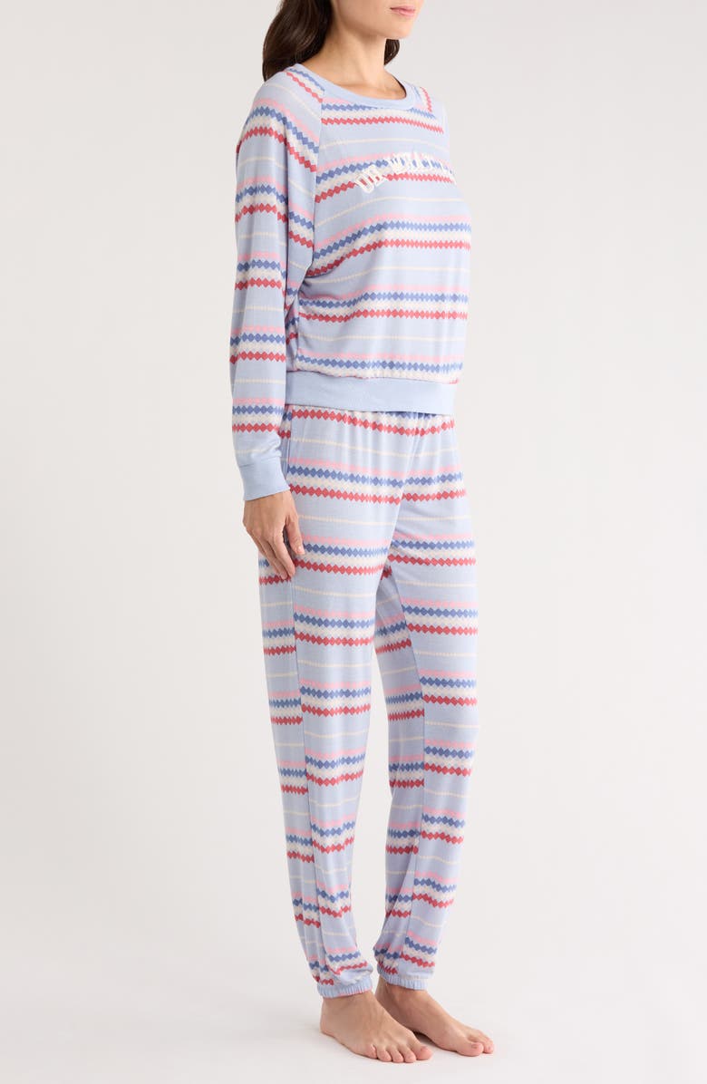 Honeydew Star Seeker Brushed Jersey Pajamas, Alternate, color, Frosty Diamond Stripe