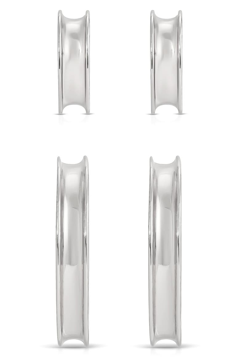 Groove Set of 2 Hoop Earrings, Alternate, color, SILVER