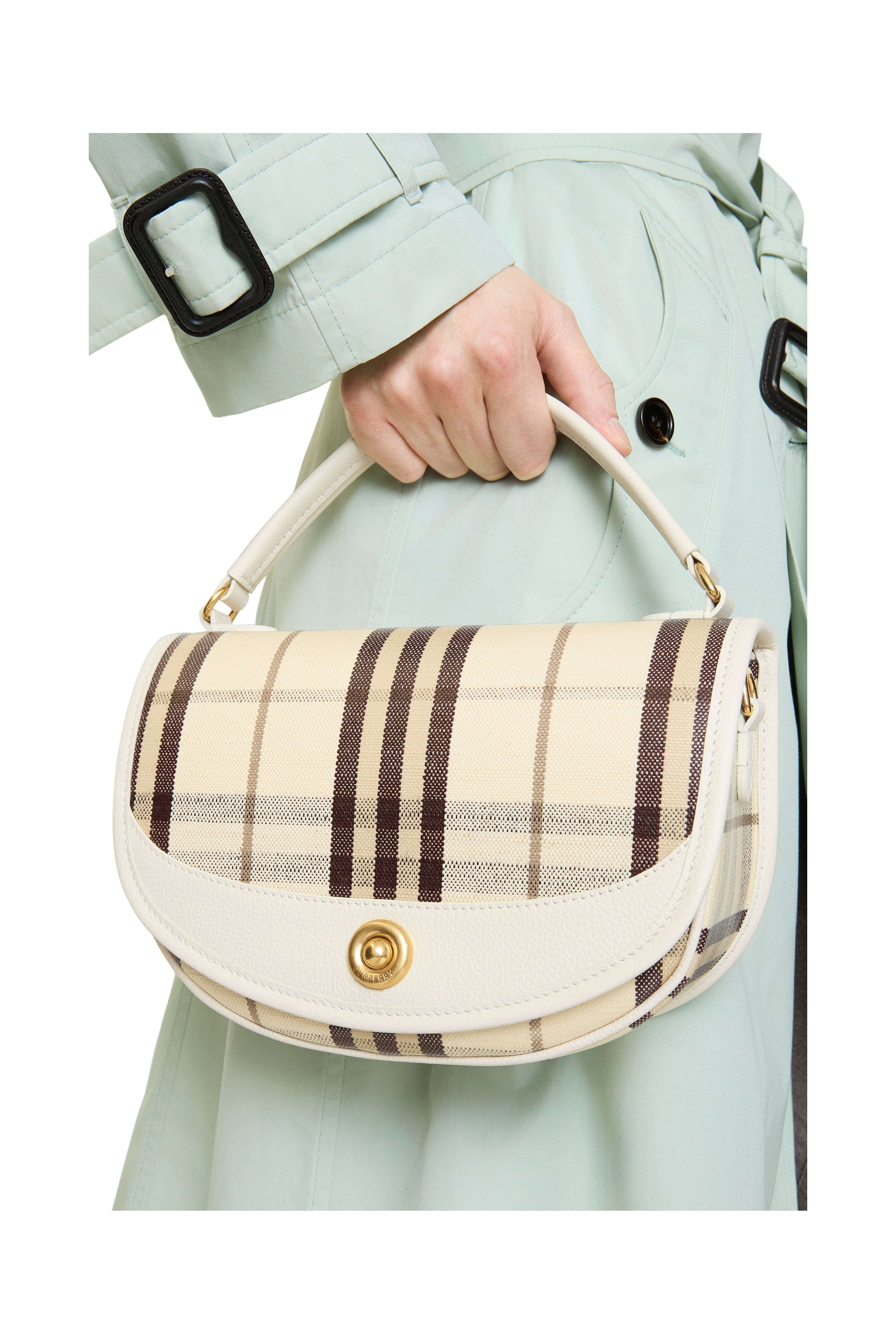 Burberry Highlands Crossbody Bag, Alternate, color, Light Beige