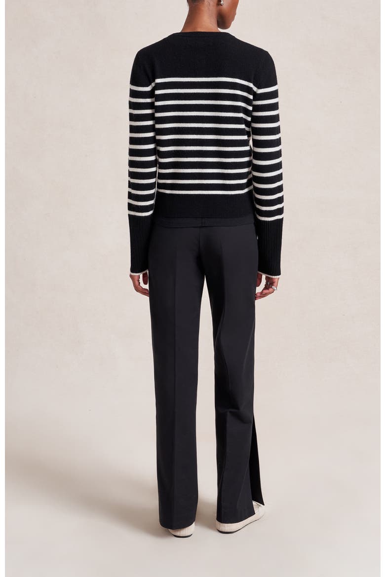 Striped Lean Lines Cardigan, Alternate, color, Black/Cream