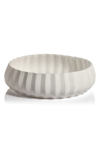 Zodax Chantria Ceramic Bowl In White