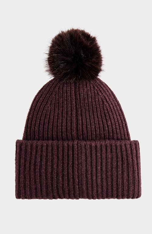 Rudsak Dara Knit Pom Pom Hat In Burgundy