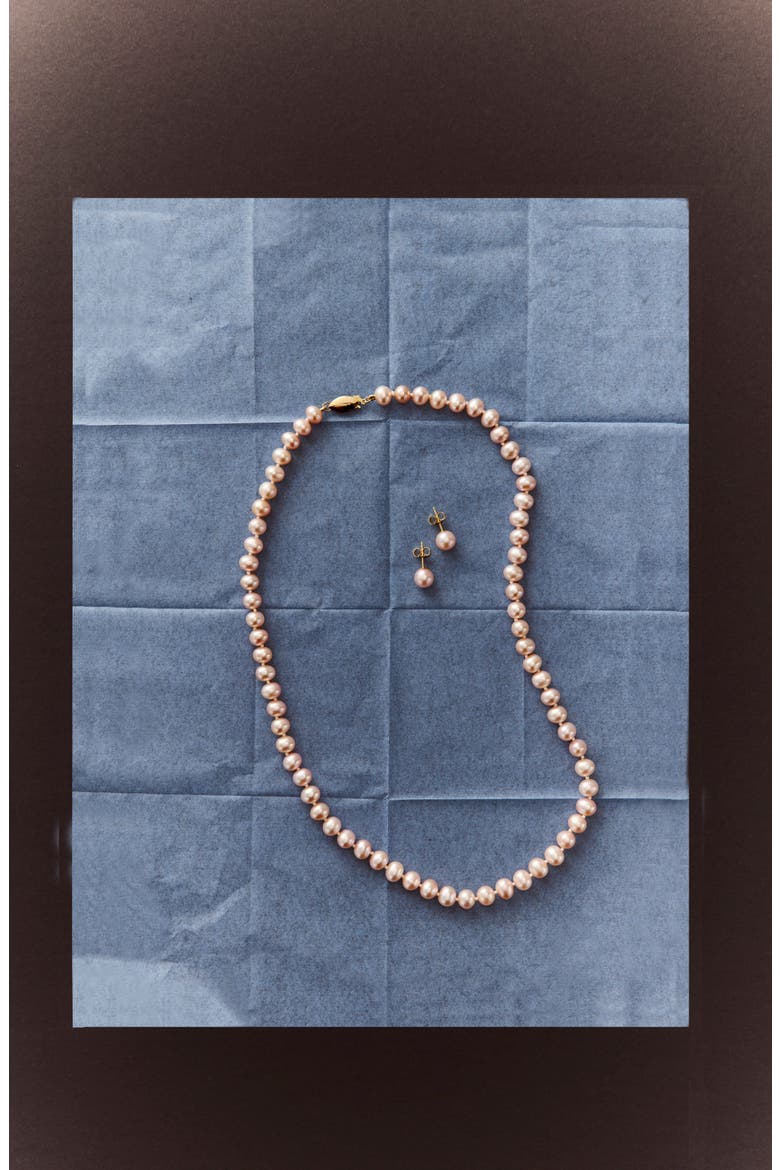 Freshwater Blush Pearl Necklace, Alternate, color, BLUSH- 14K YELLOW GOLD