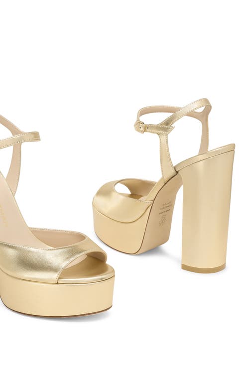 Stuart Weitzman Dayna Boost Metallic Leather Platform Sandals