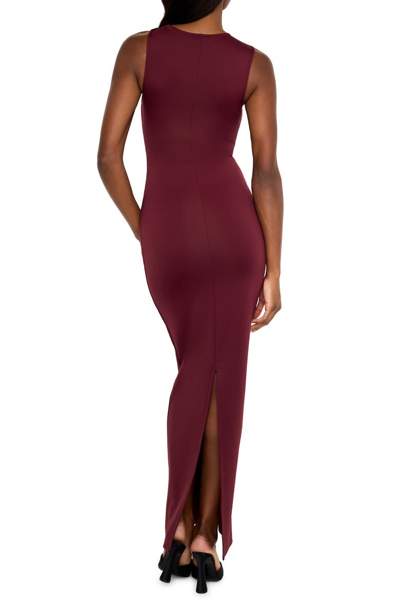Good American Sculpting Twist Tank Maxi Dress, Alternate, color, Oxblood002