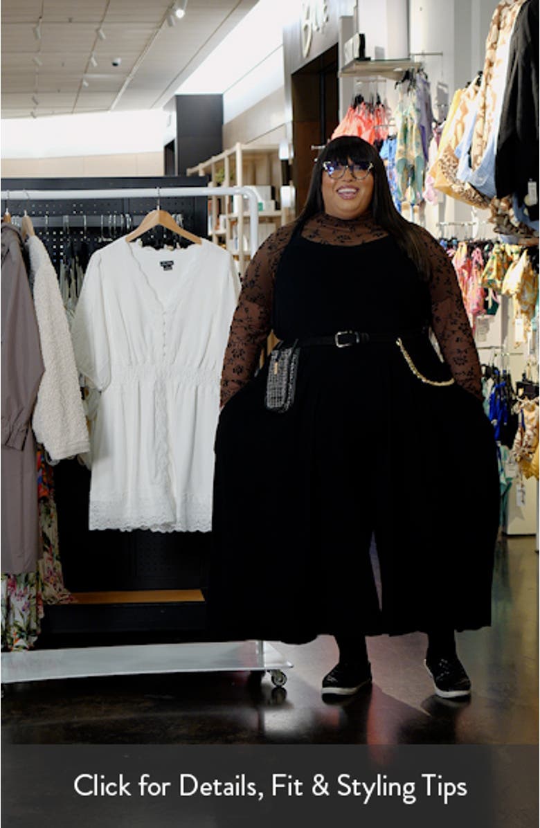 Belle Puff Sleeve Button Front Lace Dress, sales video thumbnail