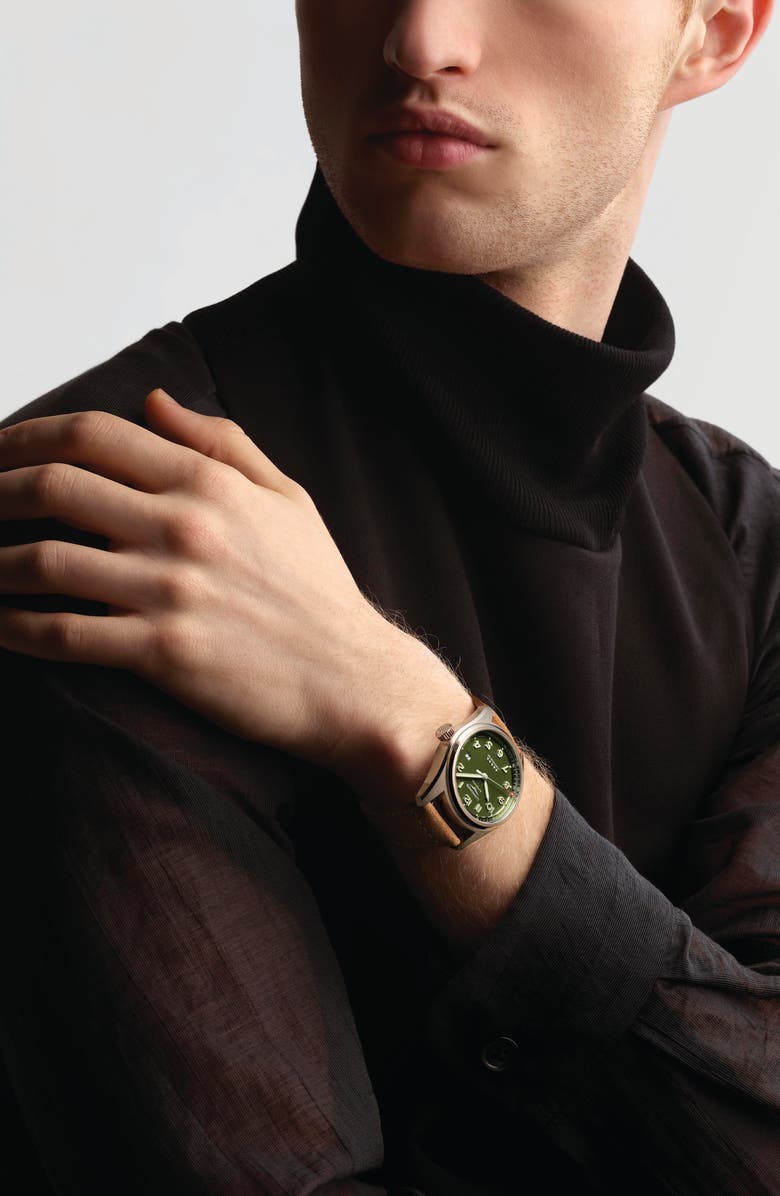 Longines Spirit Automatic Leather Strap Watch, 40mm, Alternate, color,