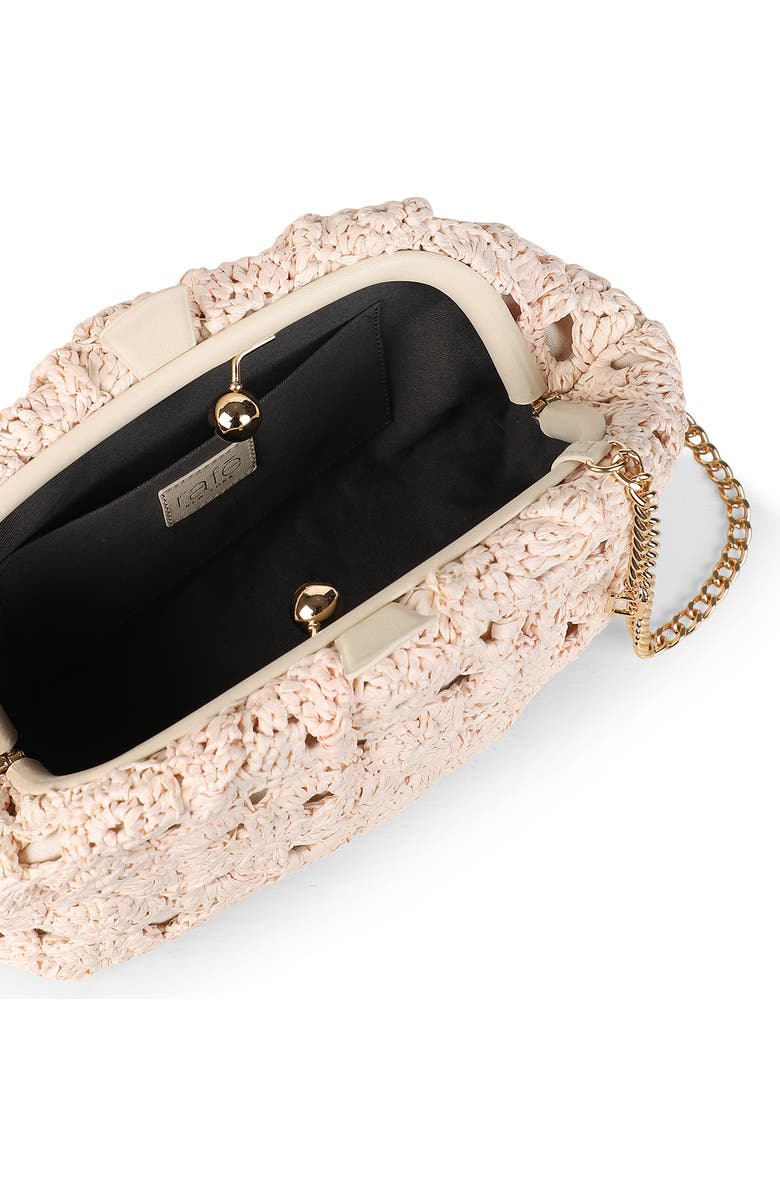 Rafe New York Aya Raffia Crochet Frame Clutch, Alternate, color, Natural / Ivory