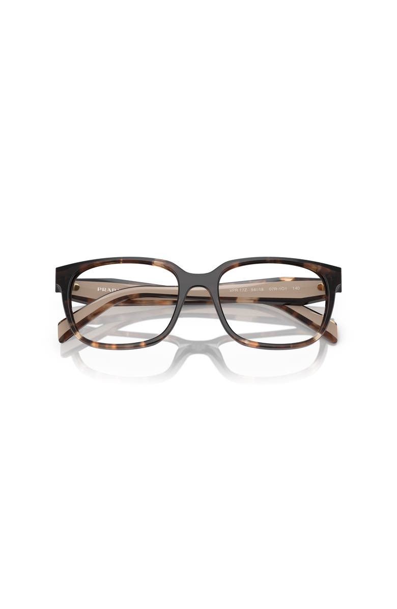 Prada 52mm Rectangle optical glasses, Alternate, color, Brown