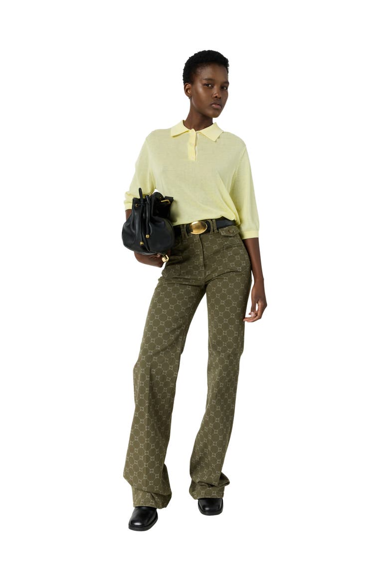 Laika Short Sleeve Knit Polo Top, Alternate, color, Yellow
