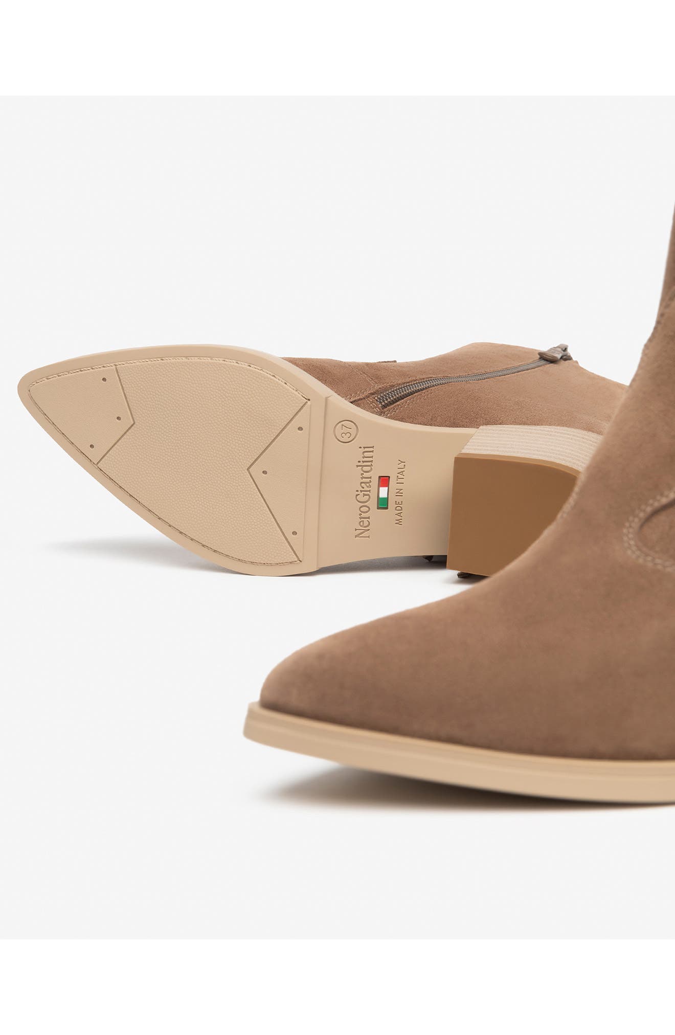 NeroGiardini Fringe Western Bootie, Alternate, color, Whiskey