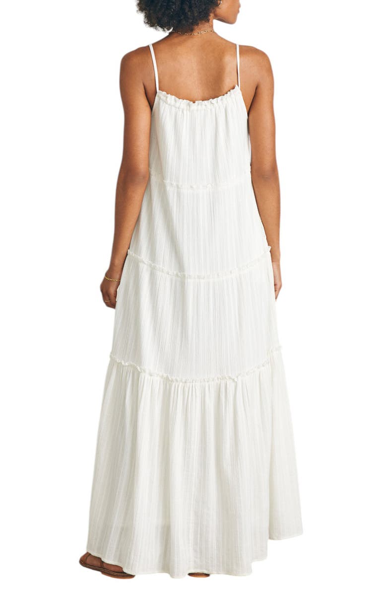 Faherty Sun Chaser Organic Cotton Maxi Dress, Alternate, color, Egret Dobby