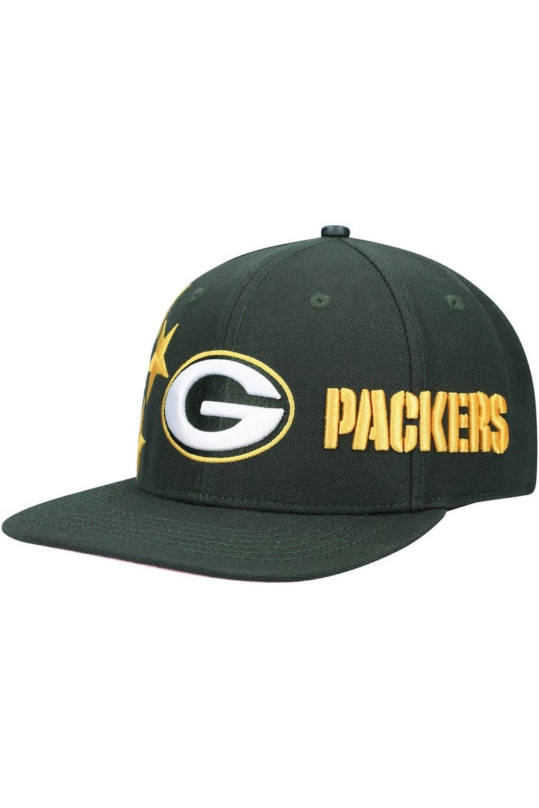 Men's Pro Standard Green Bay Packers Green Stars Snapback Hat, Alternate, color, Green