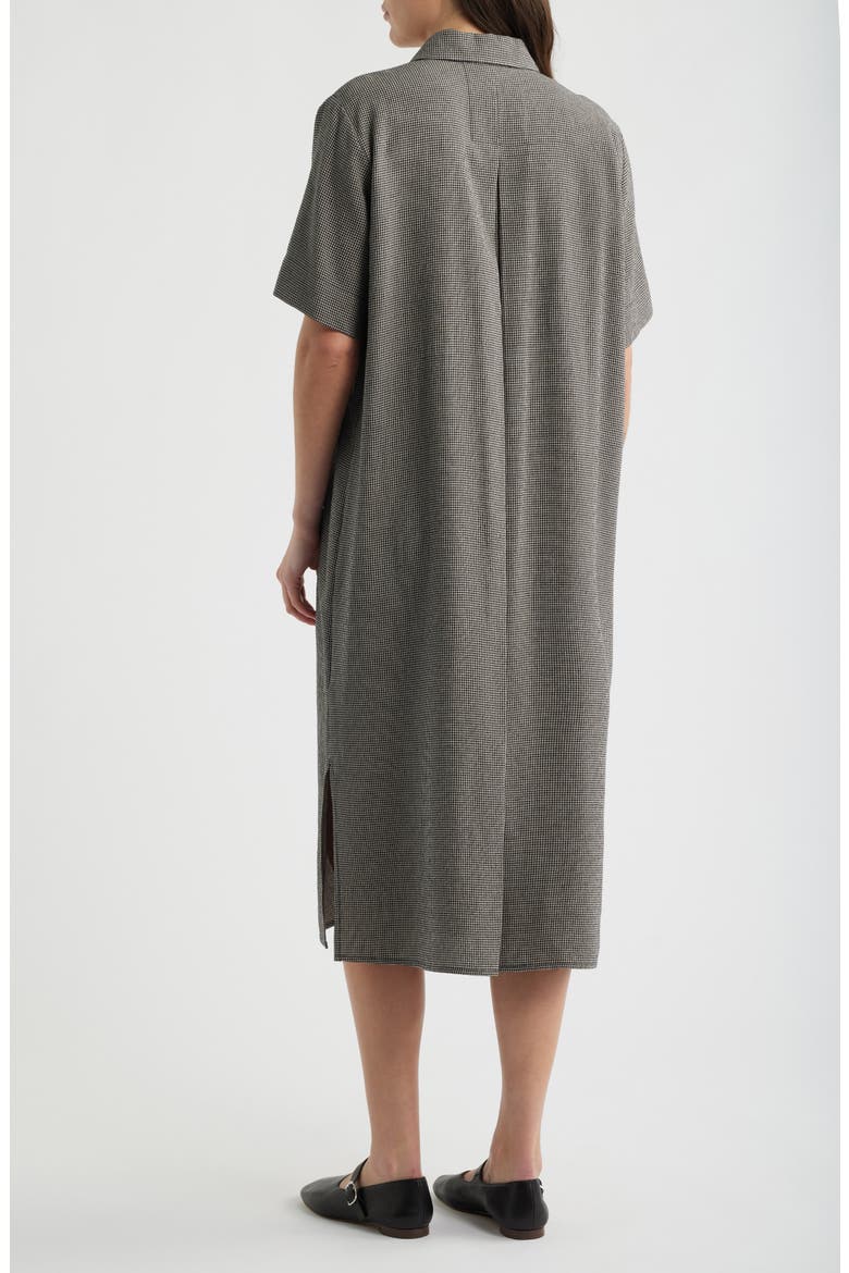 Classic Collar Check Shirtdress, Alternate, color, CHALK