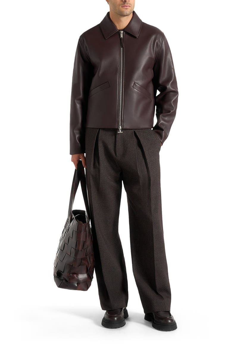 Yves Minimal Leather Jacket, Alternate, color, Dark Brown