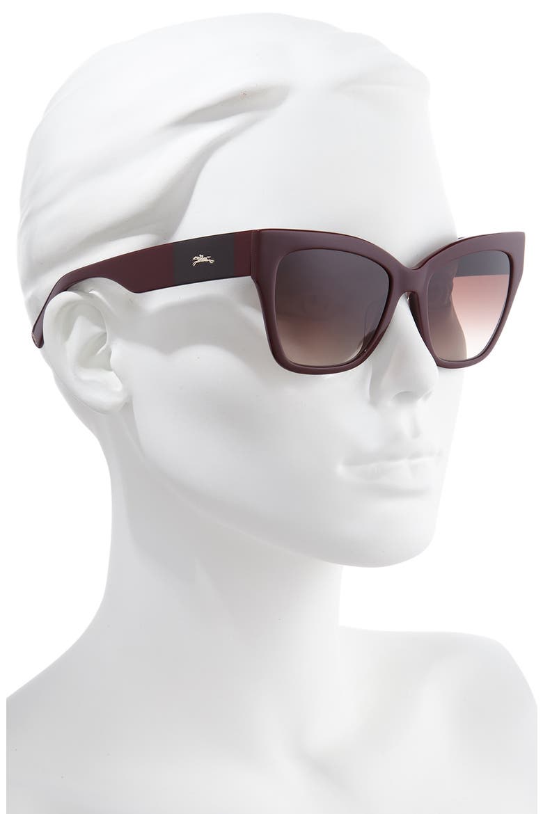 Heritage 53mm Gradient Cat Eye Sunglasses, Alternate, color, BURGUNDY