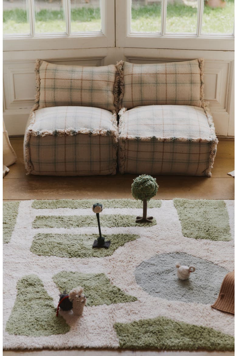 Hyde Park Washable Cotton Blend Play Rug, Alternate, color, GREEN