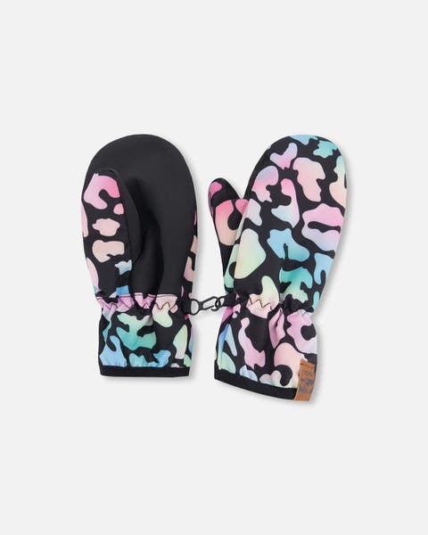 Girl Mid-Season Mittens Animal Print in Recycled Polyester (Baby)
