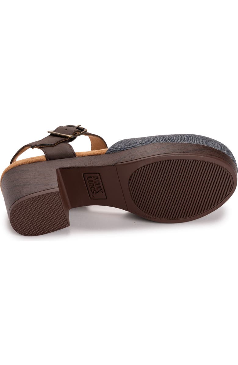 MUK LUKS Merritt Quarter Strap Clog, Alternate, color, Denim/ Dark Brown