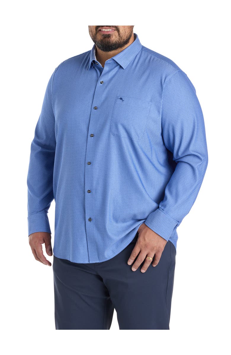 Tommy Bahama Big & Tall Sarasota Stretch Ventura Coast Sport Shirt, Alternate, color, Medium Blueberry