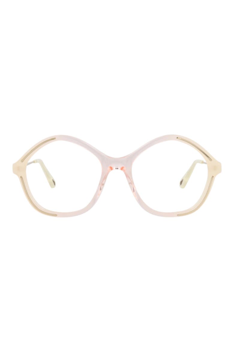 52mm Round Optical Glasses, Main, color, YELLOW GOLD TRANSPARENT