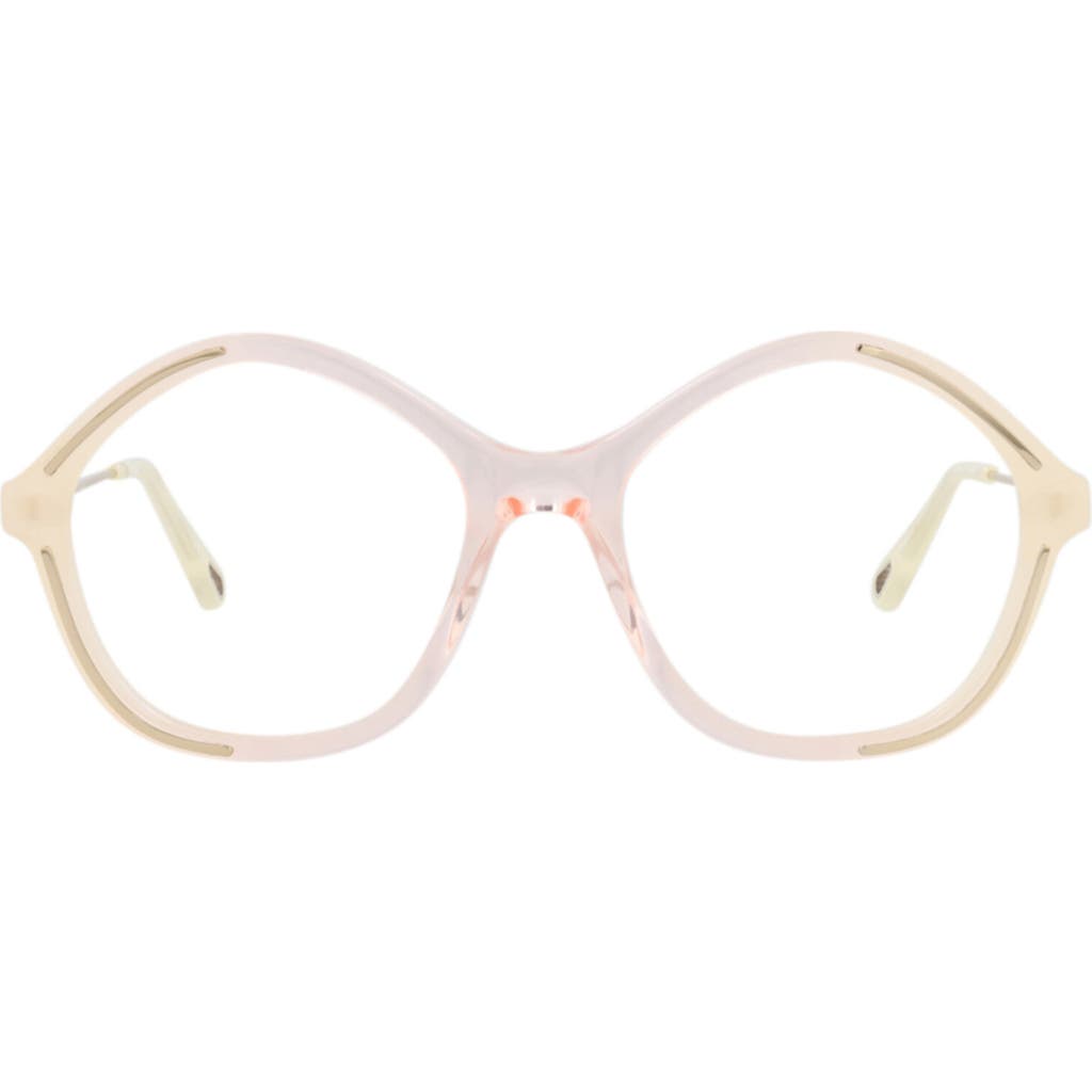 Chloé 52mm Round Optical Glasses In Pink