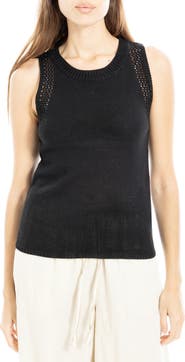 売れ筋商品|||ダナキャランニューヨーク ニット&セーター アウター レディース Women's Crewneck Pointelle-Stitch Tank Sleeveless Sweater BLK - BLACK MAX STUDIO Pointelle Stitch Crocheted Tank | Nordstromrack