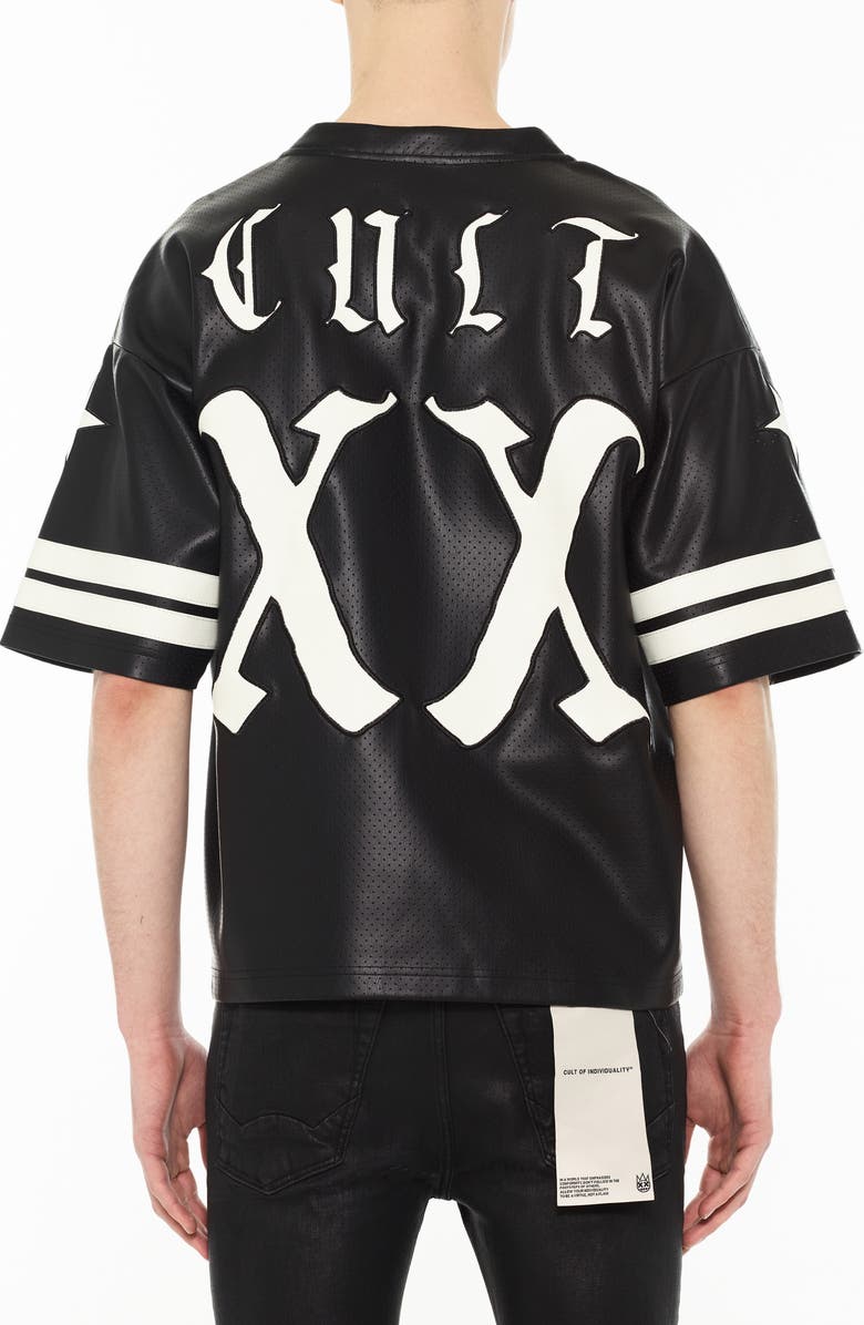 Cult of Individuality Faux Leather Jersey, Alternate, color, Black Faux Leather