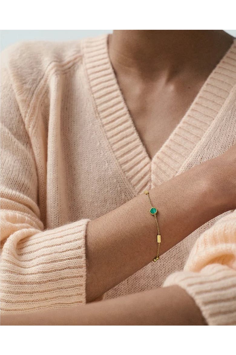 Gold Stilla Malachite Station Bracelet, Alternate, color, Malachite
