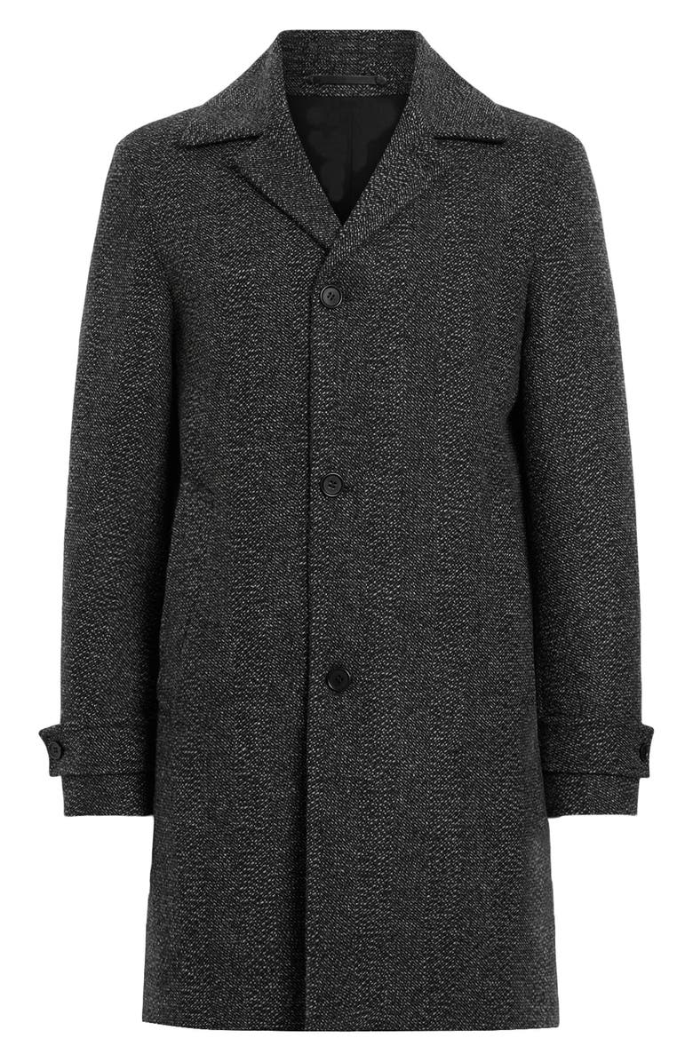 AllSaints Fincher Wool Blend Coat, Alternate, color, Brown