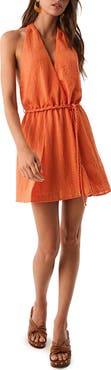 ViX Paula Hermanny Talita Open Back Halter Tie Belt Cover-Up Sundress