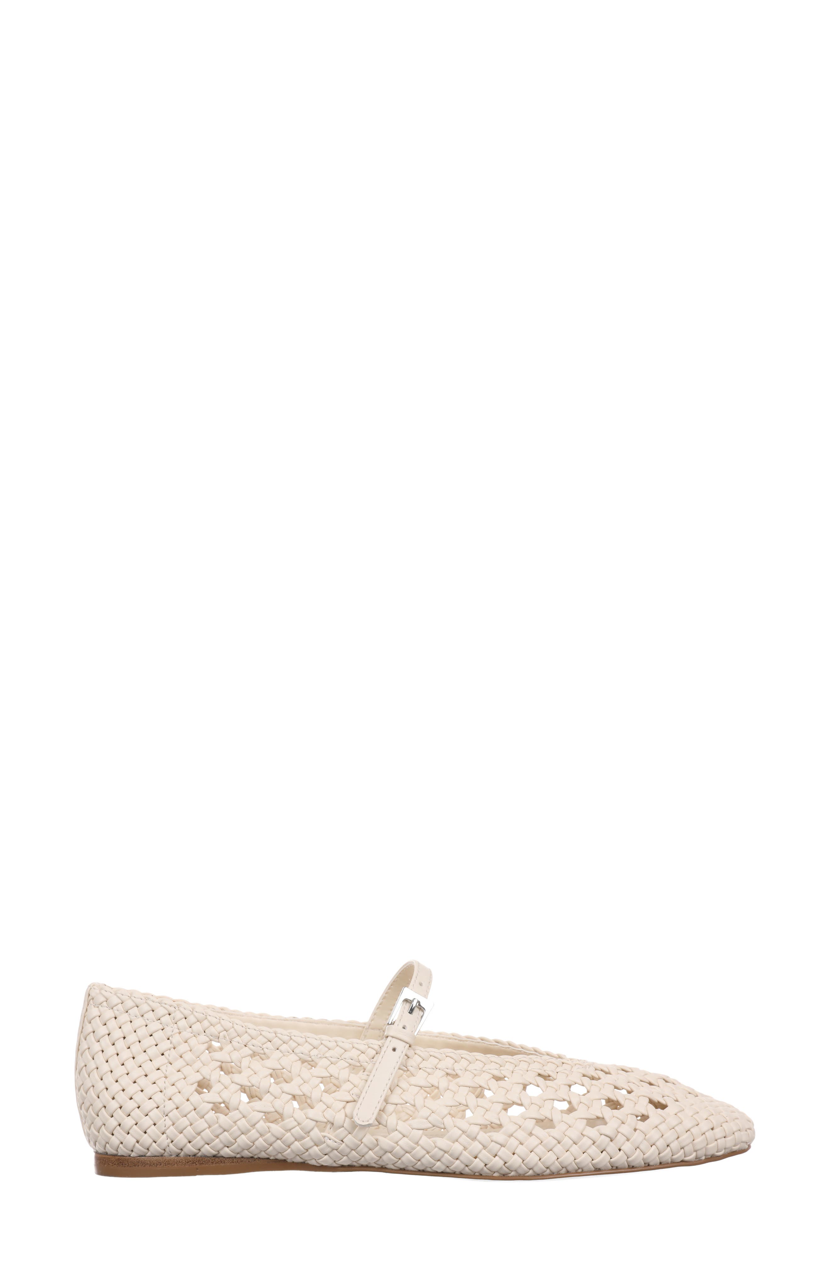 Maren Woven Mary Jane Flat (Nordstrom Exclusive), Alternate, color, BEIGE PEARLED