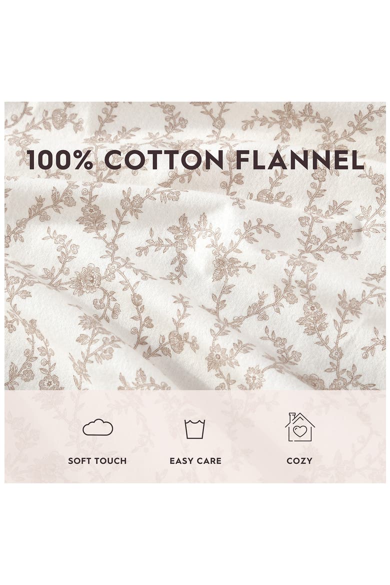 Victoria Cotton Flannel Sheet Set, Alternate, color, BEIGE