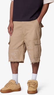 mnml Baggy Distressed Cargo Shorts